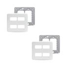 2 Placa Espelho 4x4 4 Mod Branca Miluz S3B77440 Com Suporte