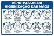 2 Placa PS Os 10 Passos da Higienizacao das Maos 30x20cm