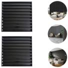 2 Placas 3D PVC Preto Decoração Revestimento de Parede 50cm