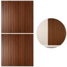2 Placas Adesiva Ripada 3D Marrom 60x60cm P/ Parede