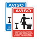 2 Placas Aviso Mantenha O Banheiro Limpo Regras Comércio Ind 2 Placas Aviso Mantenha O Banheiro Limpo Regras Comércio Ind