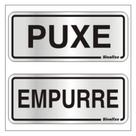 2 Placas de Alumínio Auto-Adesiva 15x6cm Puxe / Empurre -120 AG - SINALIZE 2 Placas de Alumínio Auto-Adesiva 15x6cm Puxe / Empurre -120 AG - SINALIZE