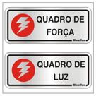2 Placas de Alumínio Auto-Adesiva 15x6cm Quadro de Força / Quadro de Luz -120 AL - SINALIZE