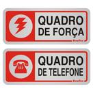 2 Placas de Alumínio Auto-Adesiva 5x12cm Quadro de Força / Quadro de Telefone - 900 BC - SINALIZE