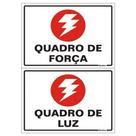 2 Placas de Poliestireno Autoadesiva 20x10 Quadro de Força - Quadro de Luz 250 Ax Sinalize Plac