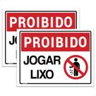 2 Placas De Sinalização Proibido Jogar Lixo 20x15 cm 2 Placas De Sinalização Proibido Jogar Lixo 20x15 cm