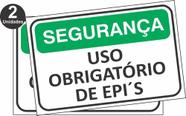 2 Placas Epi Uso Obrigatório Segurança Sinalização 30x20
