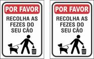 2 Placas Por Favor Recolha As Fezes Do Seu Cão Ps1mm 20x15cm