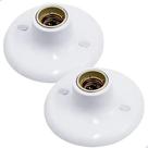 2 Plafon Simples Suporte Lâmpadas Bocal Cerâmico E27