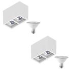 2 Plafon Sobrepor Recuo Save Energy + 2 Lâmp PAR30 10W 6500K