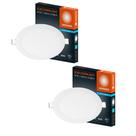 2 Plafons Led De Embutir Redondo Biv 18w 6500k Ledvance