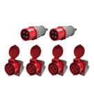 2 Plug Industrial + 4 Tomada Sobrepor Ind. 32a 3p+t 380v 6h 2 Plug Industrial + 4 Tomada Sobrepor Ind. 32a 3p+t 380v 6h