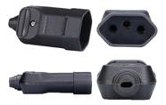 2 Plugue Plug Tomada Fêmea Preta 3 Pinos 20a Preto Margirius