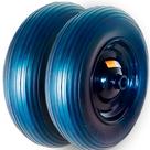 2 Pneus Super Elástico Maciço 1" Com Rolamento Rolete 350x8