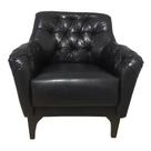 2 Poltronas Decorativas Com Tachas E Pés de Madeira Tecido Sintético Preto Shaula Larbelle 2 Poltronas Decorativas Com Tachas E Pés de Madeira Tecido Sintético Preto Shaula Larbelle