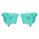 2 Poltronas Luiz XV Suede Thifany