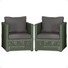 2 Poltronas Madri Alumínio Corda Náutica Estofado 11 Trama Original