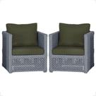 2 Poltronas Madri Alumínio Corda Náutica Estofado 13 Trama Original