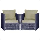 2 Poltronas Madri Alumínio Corda Náutica Estofado 7 Trama Original