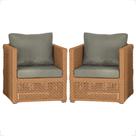 2 Poltronas Madri Alumínio Corda Náutica Estofado 8 Trama Original