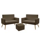 2 Poltronas Namoradeira Vega Almofadada Com Rodapé Com Puff Quasar Sued Capuccino Aradecor 2 Poltronas Namoradeira Vega Almofadada Com Rodapé Com Puff Quasar Sued Capuccino Aradecor