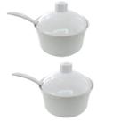 2 Porta Açúcar De Melamina Redondo Com Colher Branco 290ml
