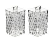 2 Porta Algodão Cotonete Glamour Banheiro Lavabo Acrilico