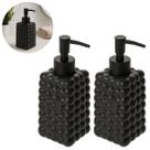 2 Porta Sabonete Liquido Bubble 300ml Preto de Cerâmica 2 Porta Sabonete Liquido Bubble 300ml Preto de Cerâmica
