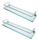 2 Porta Shampoos 50 Cm Em Vidro Incolor 2 Porta Shampoos 50 Cm Em Vidro Incolor