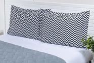 2 Porta Travesseiro Avulso Matelado Chevron 70cm X 50cm