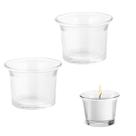 2 Porta Velas Castiçal Em Copo de Vidro Decorativo Multiuso 2 Porta Velas Castiçal Em Copo de Vidro Decorativo Multiuso