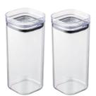 2 Pote Hermético Organizador Transparente 350ml Tampa Vedação Combo com 2 Potes Plástico UZ