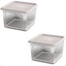 2 Pote Para Alimentos Transparente Prisma 850ml Com Tampa 2 Pote Para Alimentos Transparente Prisma 850ml Com Tampa