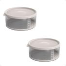 2 Pote Para Alimentos Transparente Redondo 700 ml Com Tampa 2 Pote Para Alimentos Transparente Redondo 700 ml Com Tampa