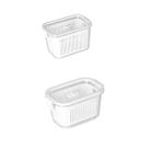 2 Pote Slim Hermetico C/ Trava Cesto Multiuso 630ml 1780ml
