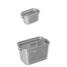 2 Pote Slim Hermetico C/ Trava Cesto Multiuso 630ml 1780ml