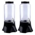 2 Pote Suqueira com Suporte Preta 3,5LT Grande Multiuso Dispenser Produtos de Limpeza