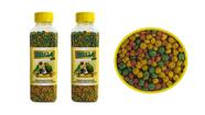2 Potes de Ração Colorida Extrusado para Periquitos,Agapornis e Calopsitas para pássaros passarinhos Premium 300g