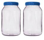 2 potes de vidro 3 litros tampa de plástico 2 potes de vidro 3 litros tampa de plástico