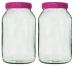2 potes de vidro 3 litros tampa de plástico