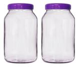 2 potes de vidro 3 litros tampa de plástico 2 potes de vidro 3 litros tampa de plástico