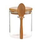 2 Potes de Vidro Hermético Com Tampa e Colher Bambu Multiuso 950ml