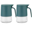 2 Potes de Vidro para Açúcar 350 ml com Tampa Hermética e Colher Porta Temperos, Saleiro Elegante e Resistente