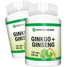 2 Potes Ginkgo Biloba com Ginseng 120 Cápsulas 500mg