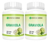2 Potes Graviola Status Verde - Kit 240 Cápsulas de 500mg