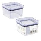2 Potes Hermético Quadrado Empilhável Paramount 480ml