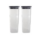 2 Potes Hermetico Quadrado Multiuso Macarrao Grande