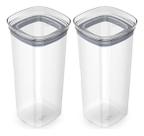2 Potes Herméticos Organizador Empilhável Retangular 1,,5l 2 Potes Herméticos Organizador Empilhável Retangular 1,,5l