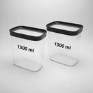 2 Potes Herméticos Para Mantimentos e Cereais 1500ml