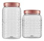 2 Potes Mantimentos Biscoito Tampa Rose Rosca Bandeirante